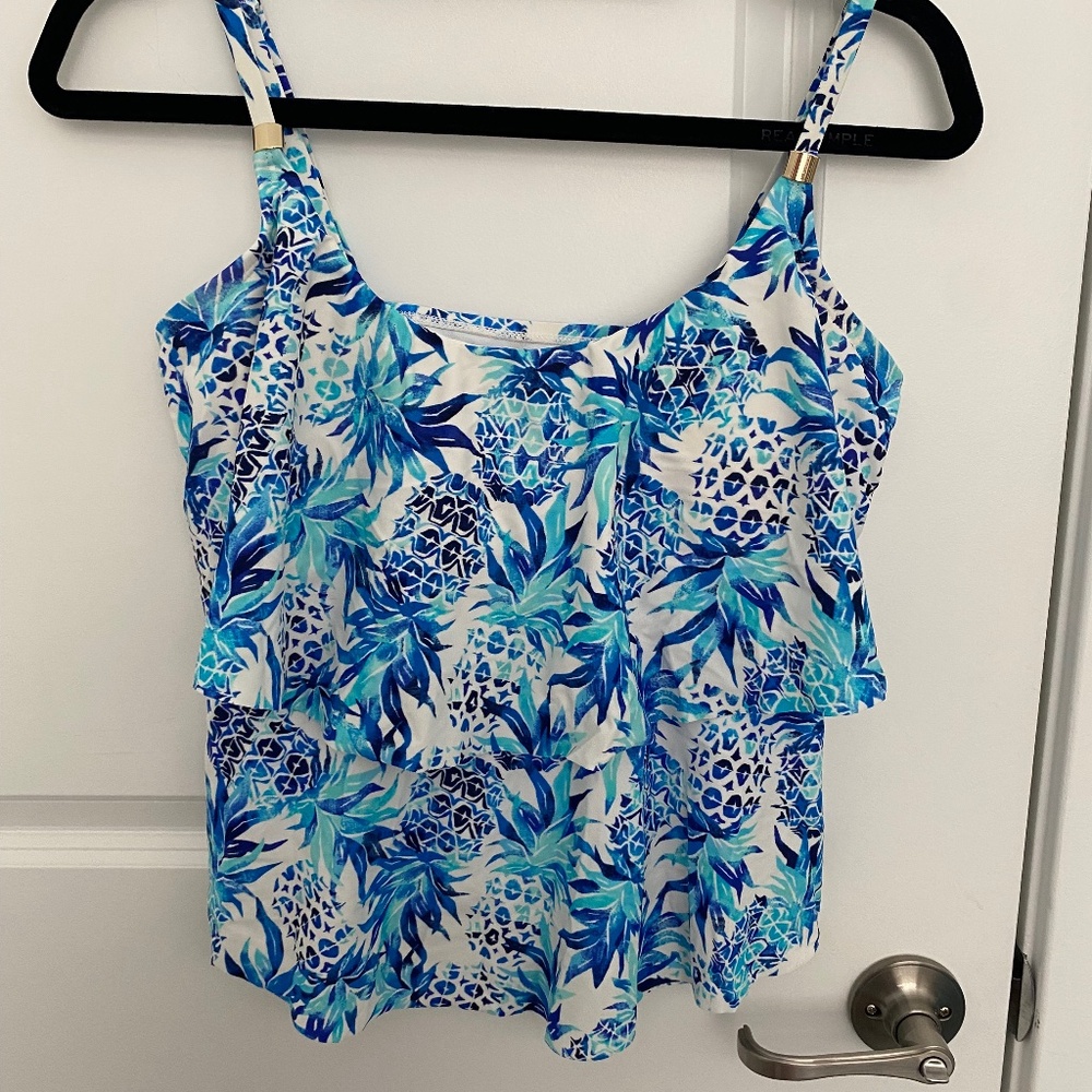 Layered Ruffled Pineapple Tankini Top